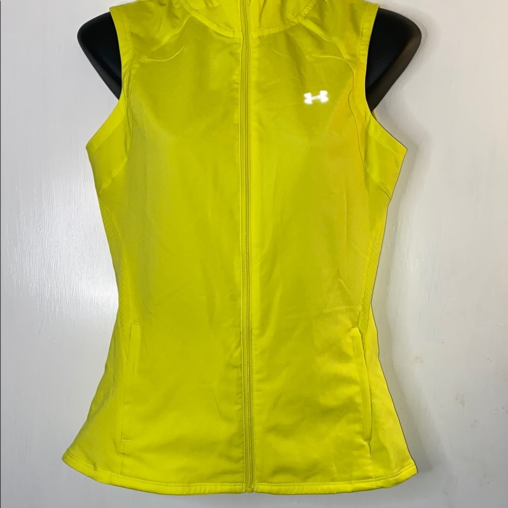 Under Armour Women's Bright Yellow Zip Up Sleeveless Tank XS